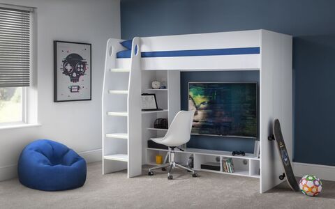Gaming Bed With Desk White