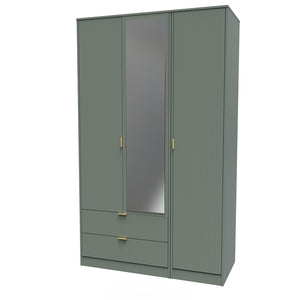 142 Tall Triple 2 Drawer Mirror Robe