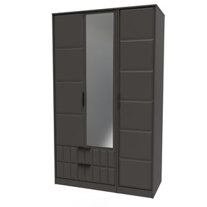 142 Tall Triple 2 Drawer Mirror Robe