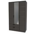 142 Tall Triple 2 Drawer Mirror Robe