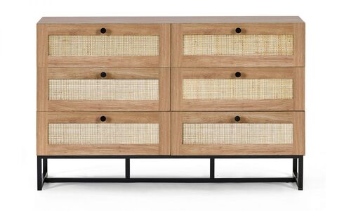 PAD003 6 Drawer Chest - Oak