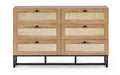 PAD003 6 Drawer Chest - Oak