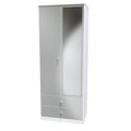 PAD082 2ft6in Tall 2 Drawer Mirror Robe