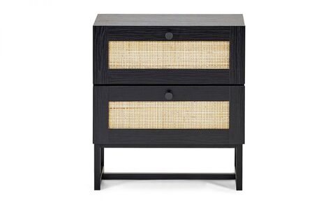 2 Drawer Bedside - Black