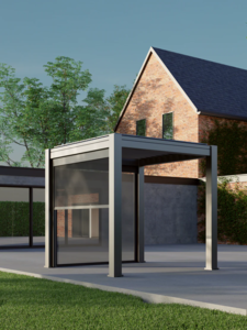 Saturn Aluminium Pergola - 2.5m x 2.5m Oyster Stone