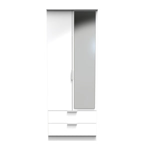 Tall 2Ft6In 2 Drawer Mirror Robe
