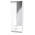 PLY082 Tall 2Ft6In 2 Drawer Mirror Robe