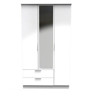 Tall Triple 2 Drawer Mirror Robe