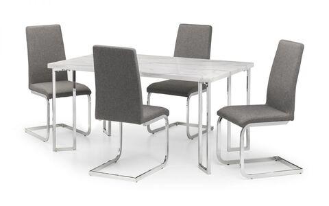Marble & Chrome Dining Table