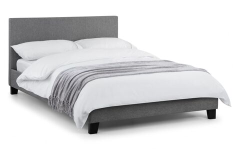 RIA102 Light Grey Linen Bed 135Cm