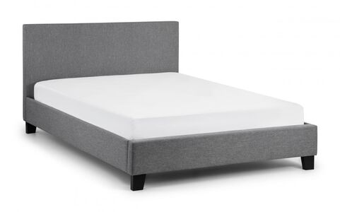 Light Grey Linen Bed 120Cm