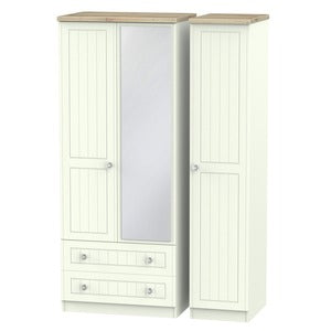 ROM132 Triple 2 Drawer Mirror Robe