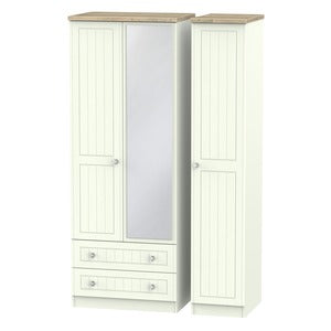 ROM142 Tall Triple 2 Drawer Mirror Robe