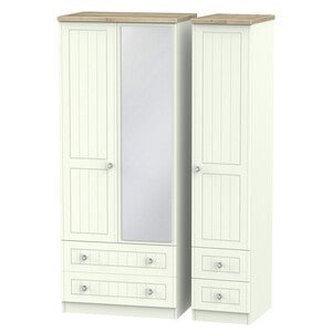 ROM152 Triple 2 Drawer Mirror + Drawer Robe