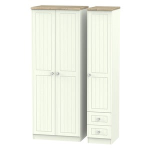 ROM160 Tall Triple Plain + Drawer Robe