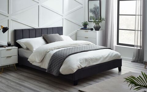 ROS001 Velvet Bed In A Box 90Cm - Grey