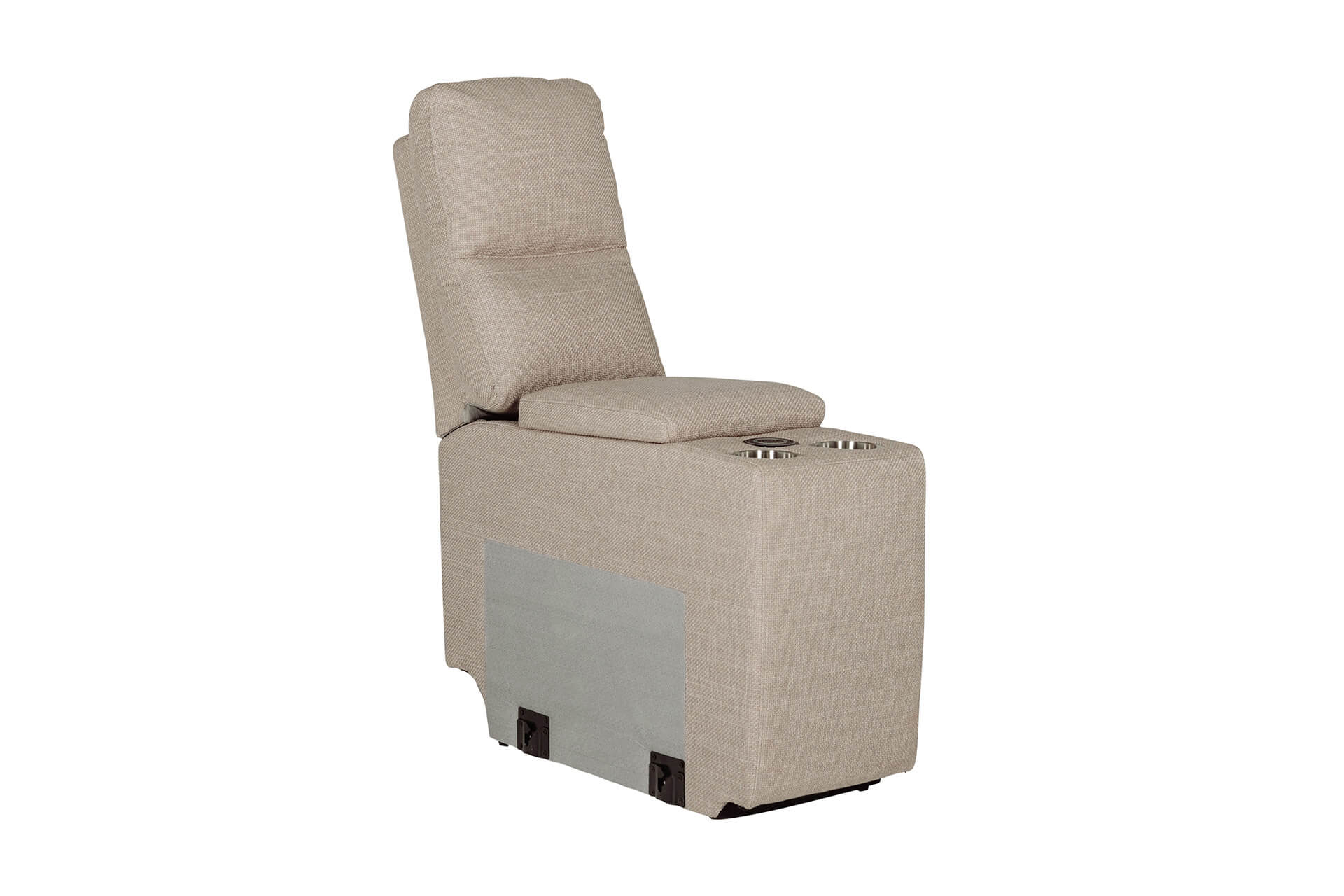 Rus-309-MH Console Console Sectional (with USB Charger) - Mushroom Fabric