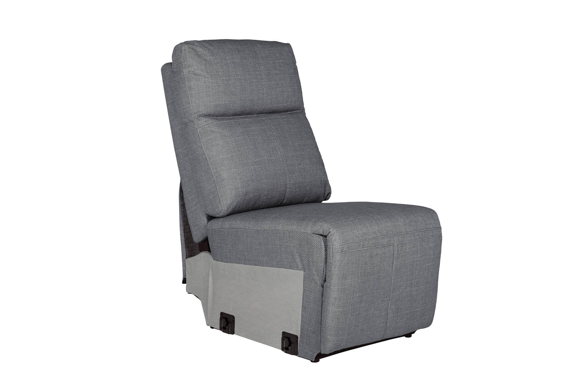 Rus-509-CL Armless Sectional - Charcoal Fabric