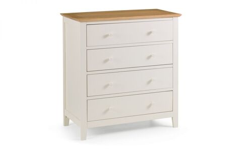 SAL302 Shaker Ivory/ Oak 4 Drawer Chest