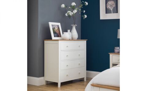 Shaker Ivory/ Oak 4 Drawer Chest