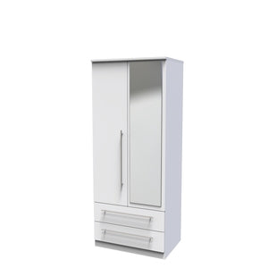 SHE062 2ft6in 2 Drawer Mirror Robe