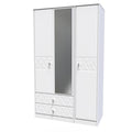 142 Tall Triple 2 Drawer Mirror Robe