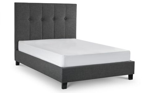 High Headboard Bed 135Cm - Slate Linen