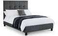 SOR101 High Headboard Bed 135Cm - Slate Linen