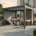 Saturn Aluminium Pergola 4m x 5m Grey 4 Leg