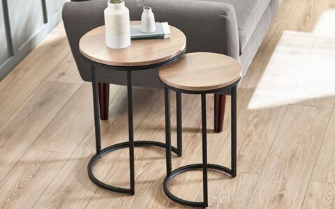 Round Nesting Side Tables Sonoma Oak