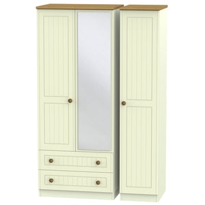 WAR132 Triple 2 Drawer Mirror Robe