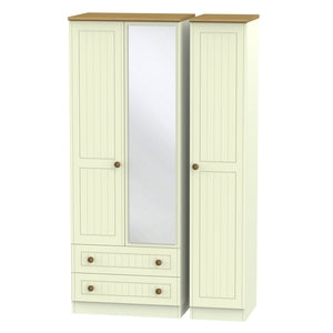 WAR142 Triple 2 Drawer Mirror Robe