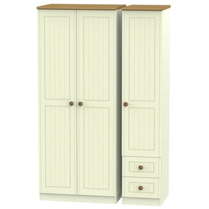 WAR150 Triple Plain + Drawer Robe