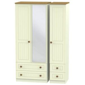 WAR152 Triple 2 Drawer Mirror + Drawer Robe