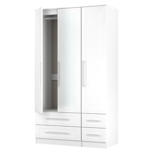 Tall 3 Door Centre Mirror Drawer Robe