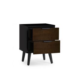 2 Drawer Bedside - Soft Close - Walnut/Black
