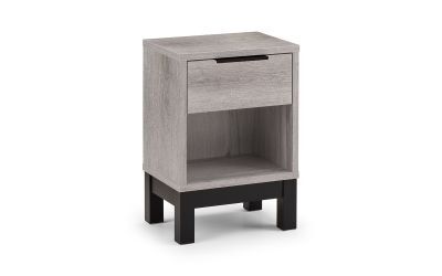BAL101 1 Drawer Bedside - Grey Oak