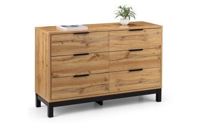 6 Drawer Wide Chest - Light Oak