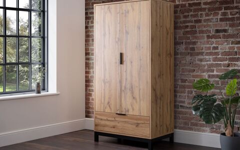 2 Door 1 Drawer Wardrobe - Light Oak