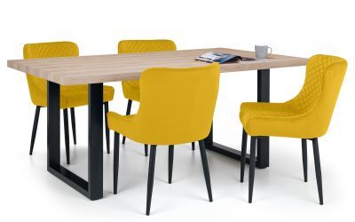 Velvet Dining Chair - Mustard