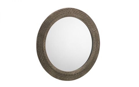 MIR025 Large Round Pewter Wall Mirror