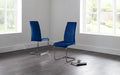 CAL202 Velvet Cantilever Dining Chair - Blue