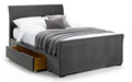 CAP105 Bed With Drawers Dark Grey Velvet 180Cm
