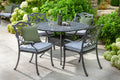 Hartman Capri 4 Seat Round Dining Set in Antique Grey / Platinum
