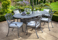 Hartman Capri 6 Seat Oval Dining Set in Antique Grey / Platinum