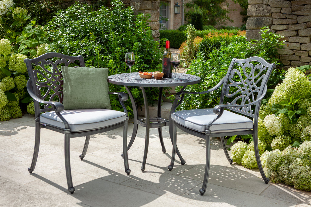 Hartman Capri Bistro Set in Antique Grey / Platinum