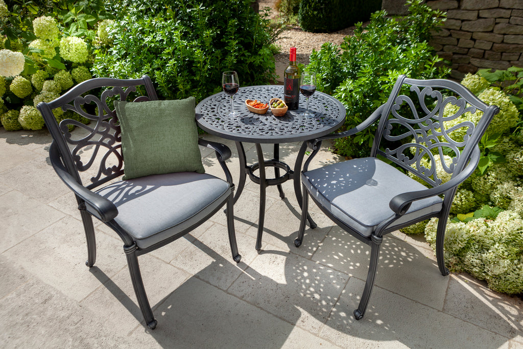 Hartman Capri Bistro Set in Antique Grey / Platinum