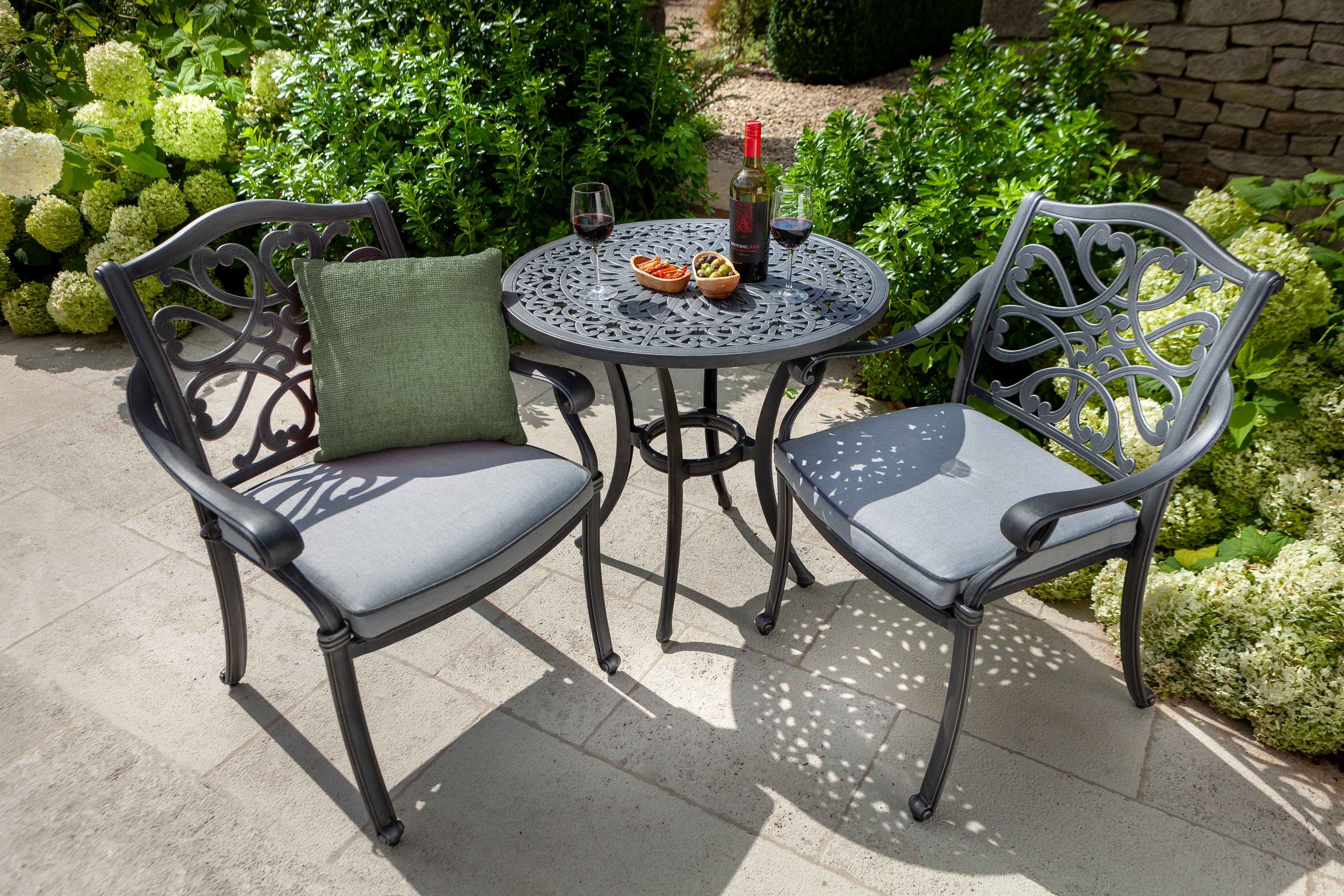Hartman Capri Bistro Set in Antique Grey / Platinum