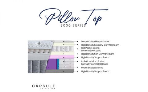 3000 Pillow Top Mattress 150Cm