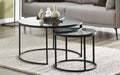 CHI017 Round Nesting Coffee Tables Smoked Glass